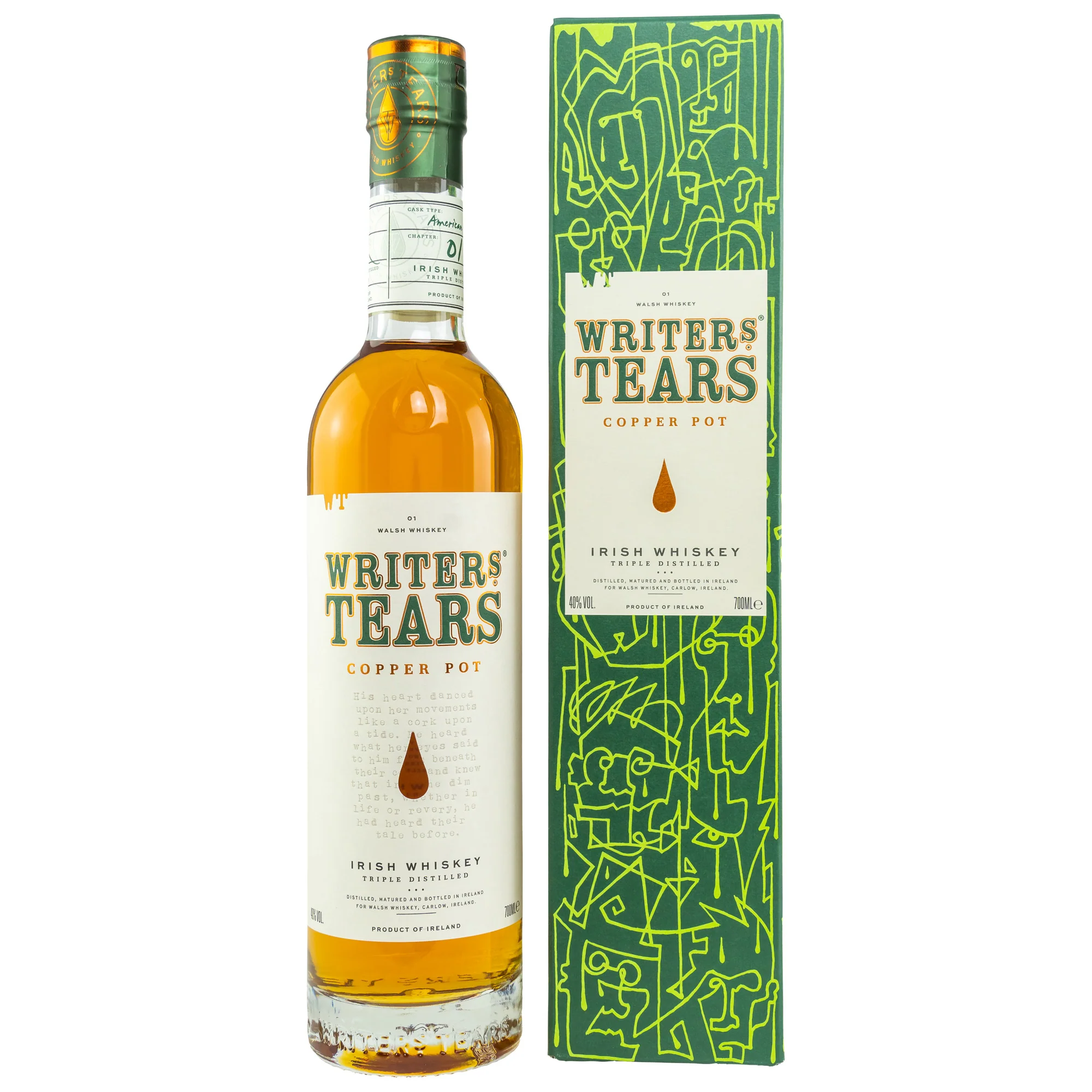 Writers Tears Copper Pot Irish Whiskey 0,7l, alc. 40 Vol.-%